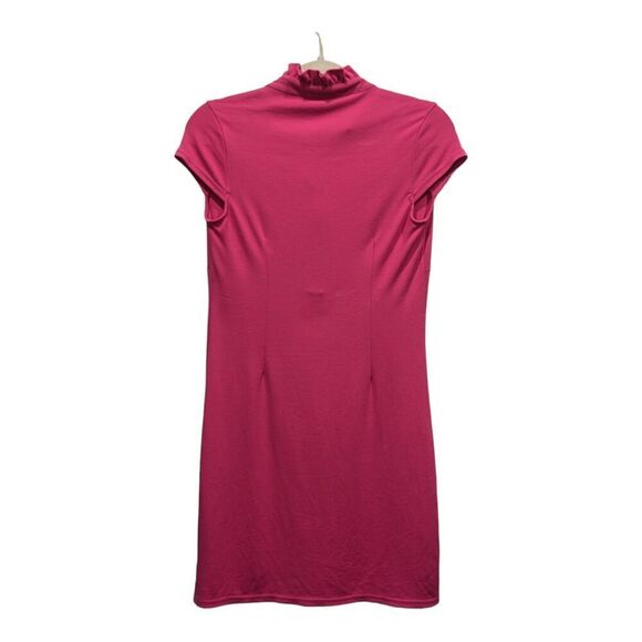 Lilly Pulitzer Pink Ruffle Neck Cap Sleeve Popover Shirt Dress, S - Picture 6 of 11